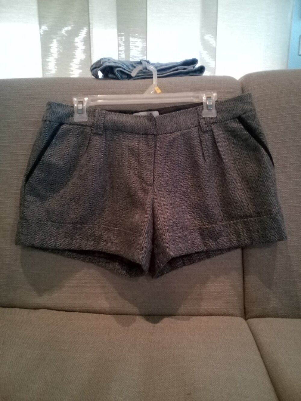 (331) Charlotte Russe Black/Cream tweed shorts size 10